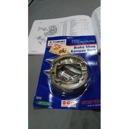 kampas rem belakang Suzuki TS125 original kampas rem tromol TS 125 ter akhir