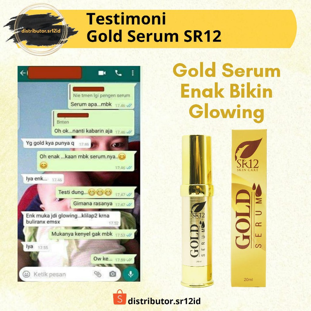 Gold Serum SR12 Serum Pencerah Wajah Antiaging Serum Glowing BPOM 20 ml