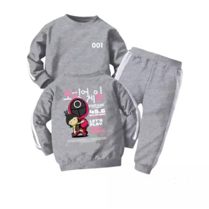 Promo-Setelan Baju Sweater Anak Laki-laki Dan Perempuan Usia 1-6 Tahun/Setelan Sweater Jogger Anak Motif Squit Game Anak Terbaru