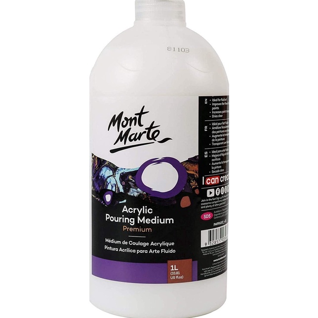 

Mont Marte Premium Acrylic Pouring Medium 1L / Medium Campur Akrilik
