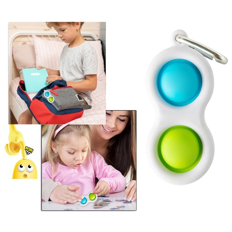 Pop It Fidget Hand Spinner Warna Pelangi Untuk Fokus / Anti Stres