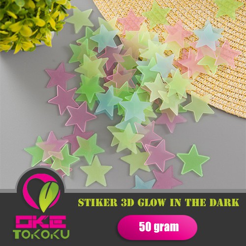  1set isi 100 pcs OKT Stiker Bintang  Hiasan  Dinding  