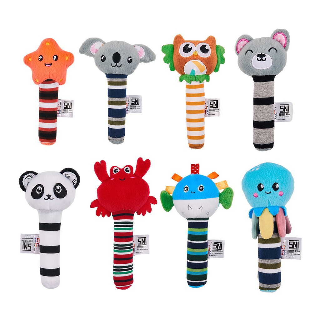 Little Friends Rattle Stick | Mainan Bayi Bunyi Toet-Toet