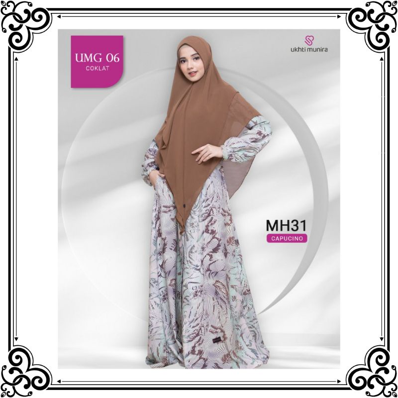 Baju Gamis Terbaru Model Busana Muslim 2022 Gamis Busui Ukhti Munira UMG06 Coklat Simple Elegant Dre
