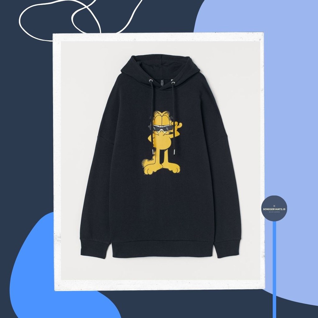 HOODIE H*M GARFIELD COOLNESS IS A CURSE BLACK ORIGINAL