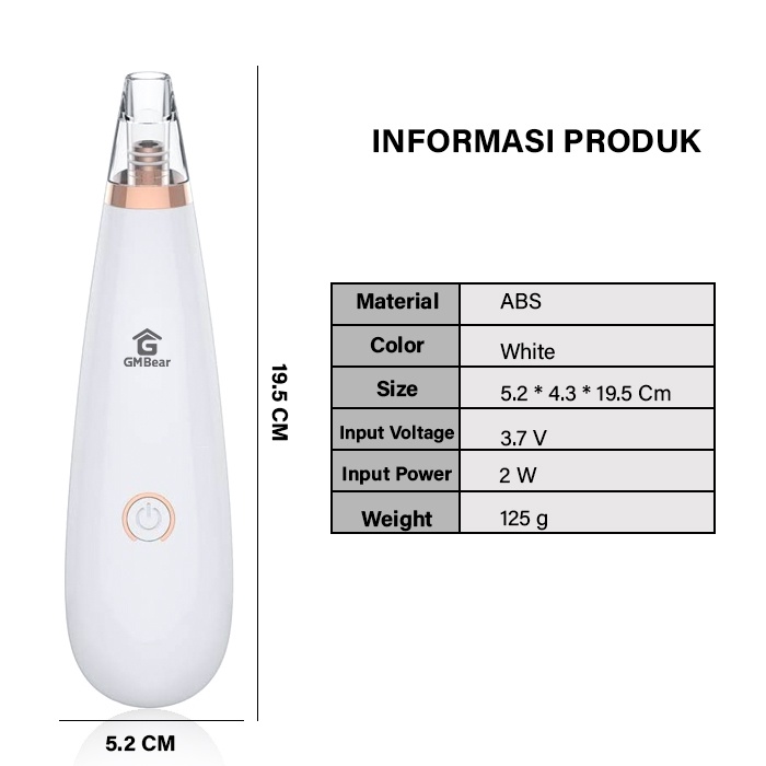 GM Bear Alat Pembersih dan Penyedot Komedo 1279 - Blackhead Remover-5
