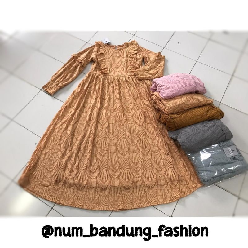 BRUKAT PESTA - DRESS BRUKAT IMPORT VNS  GAMIS BRUKAT PREMIUM ORIGINAL VNS  BRUKAT LEBARAN  DRESS GAM