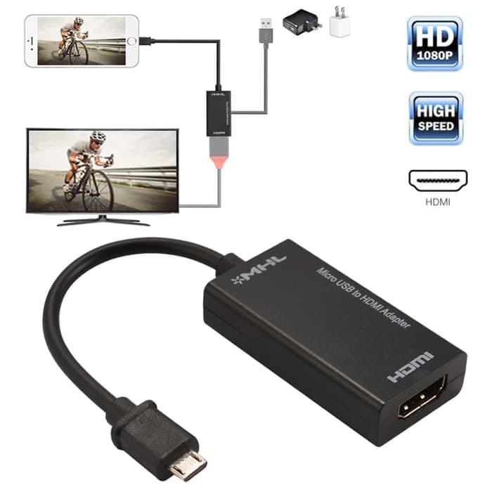 Kabel Micro USB to HDMI Adapter Konektor Converter Sambungan MHL HDTV - Adapter Mikro for Smartphone