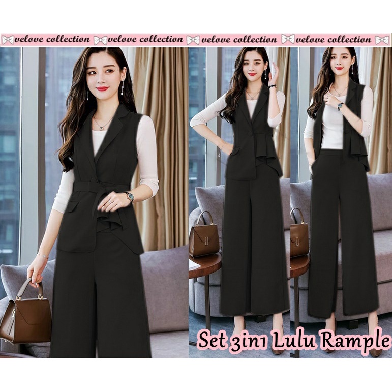 BAJU SETELAN WANITA MURAH KEKINIAN IMPORT KOREAN PREMIUM TERBARU / SETELAN WANITA KERJA KANTOR 71491