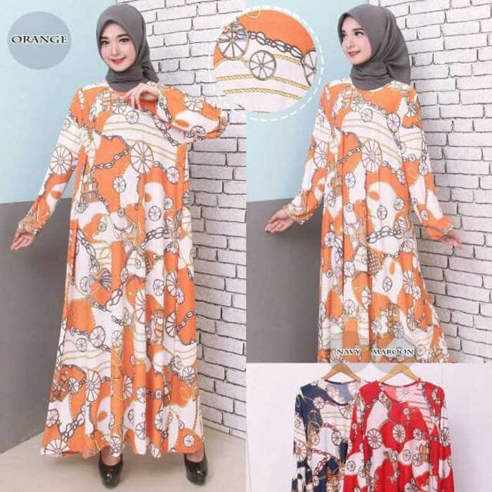 Baju Gamis Wanita Gamis Jumbo 4L Kaos Import 9213