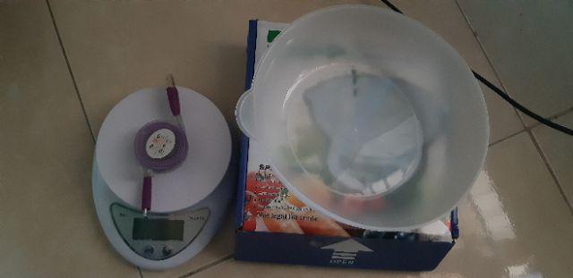 Timbangan Dapur Mangkok Digital Dus Biru Timbangan Kue Timbangan Serbaguna