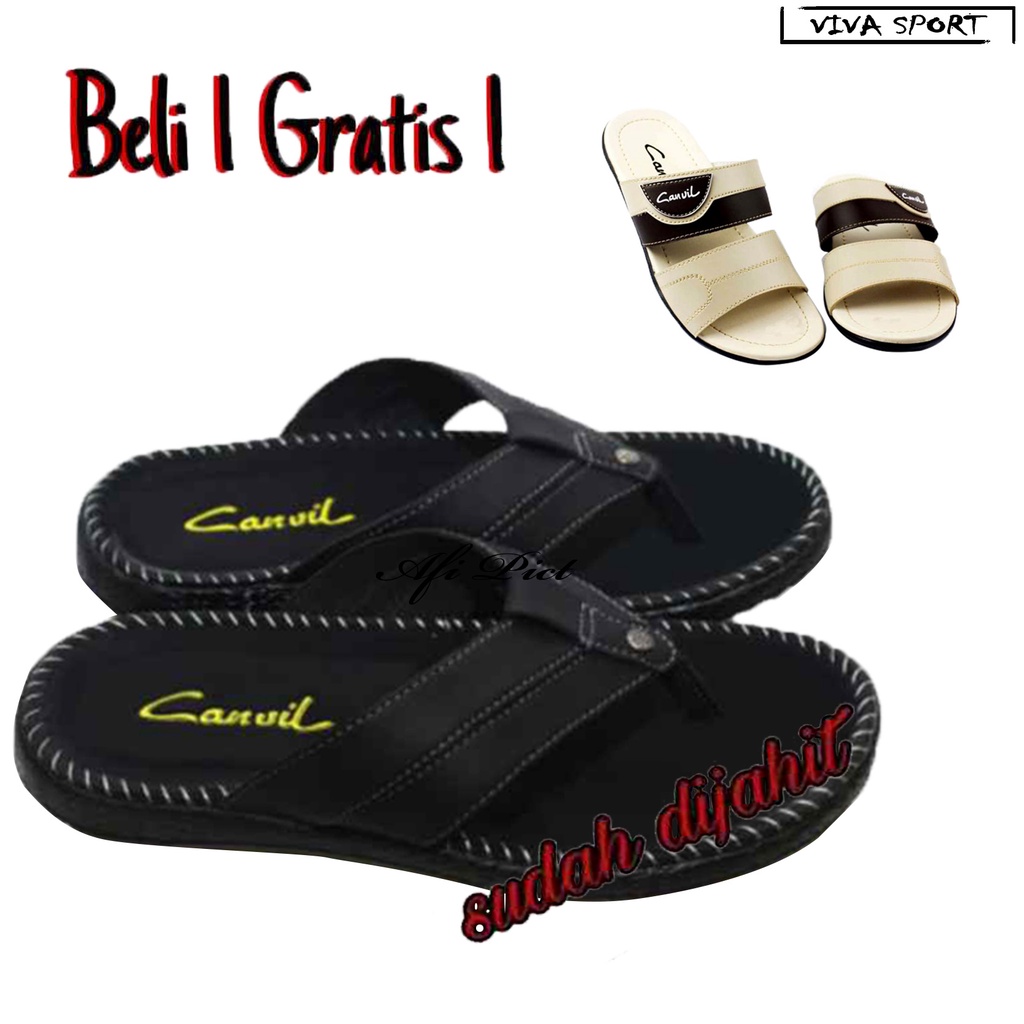 BELI 1 GRATIS 1 SANDAL KULIT PRIA / SANDAL JAPIT/ SANDAL PRIA - SANDAL KEKINIAN/SANDAL PRIA MURAH/SANDAL TERBARU PRIA MIX MAX STORE