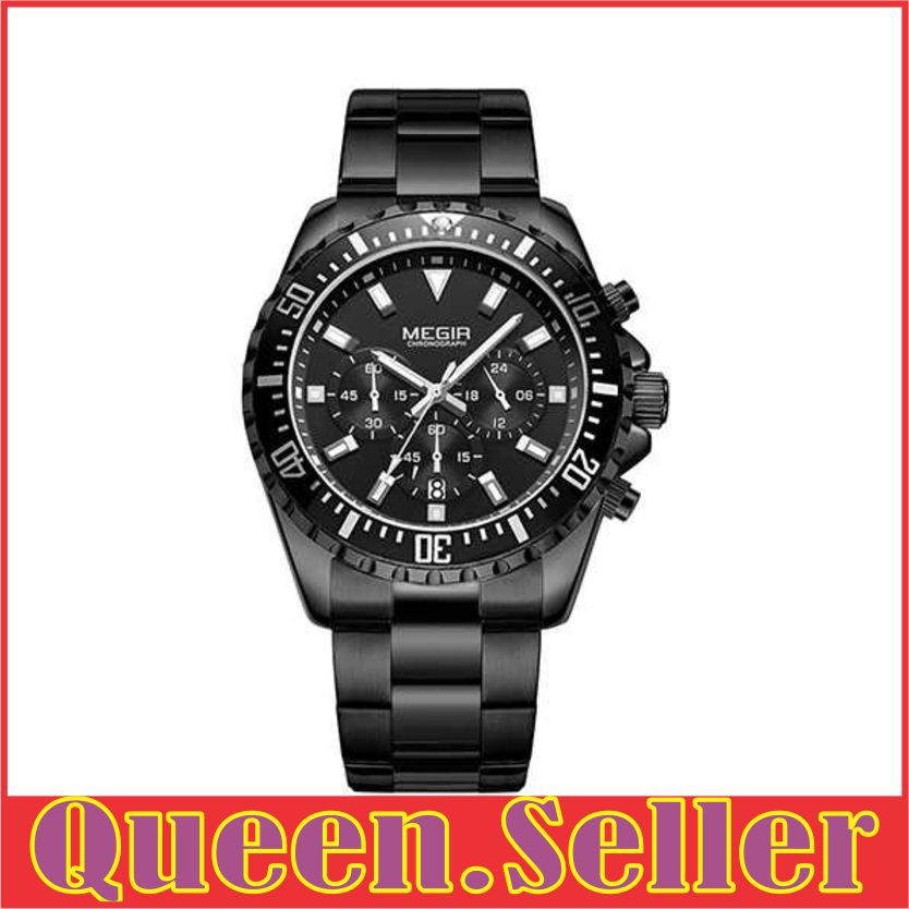 QS681 fashion pria jam tangan pria ORIGINAl MEGIR Jam Tangan Analog Pria - 2064