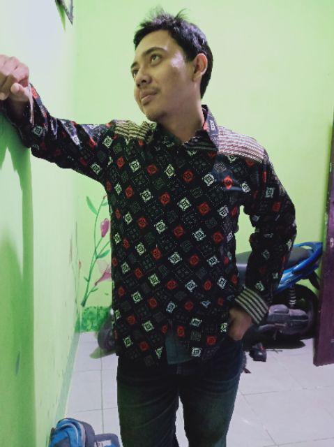 Diskon Distro Batik Hrb026 Kenongo Hem Pendek Padi Pekalongan M L Xl Batik Pria Murah Modern Grosir