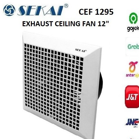 SEKAI Exhaust Fan Plafon 12 Inch CEF 1295 - Hexos Ceiling Sekai CEF1295 12&quot; KIPAS ANGIN HISAP