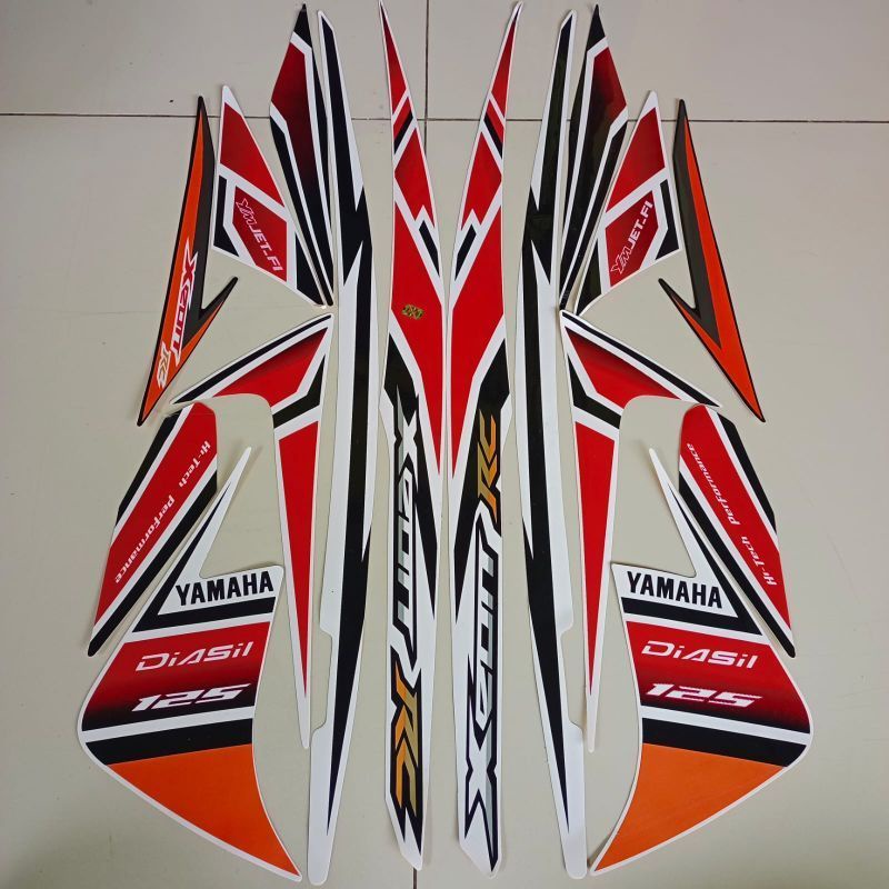 striping standar ori list stiker motor yamaha xeon rc 125 fi tahun 2013 ready stok stiker xeon rc