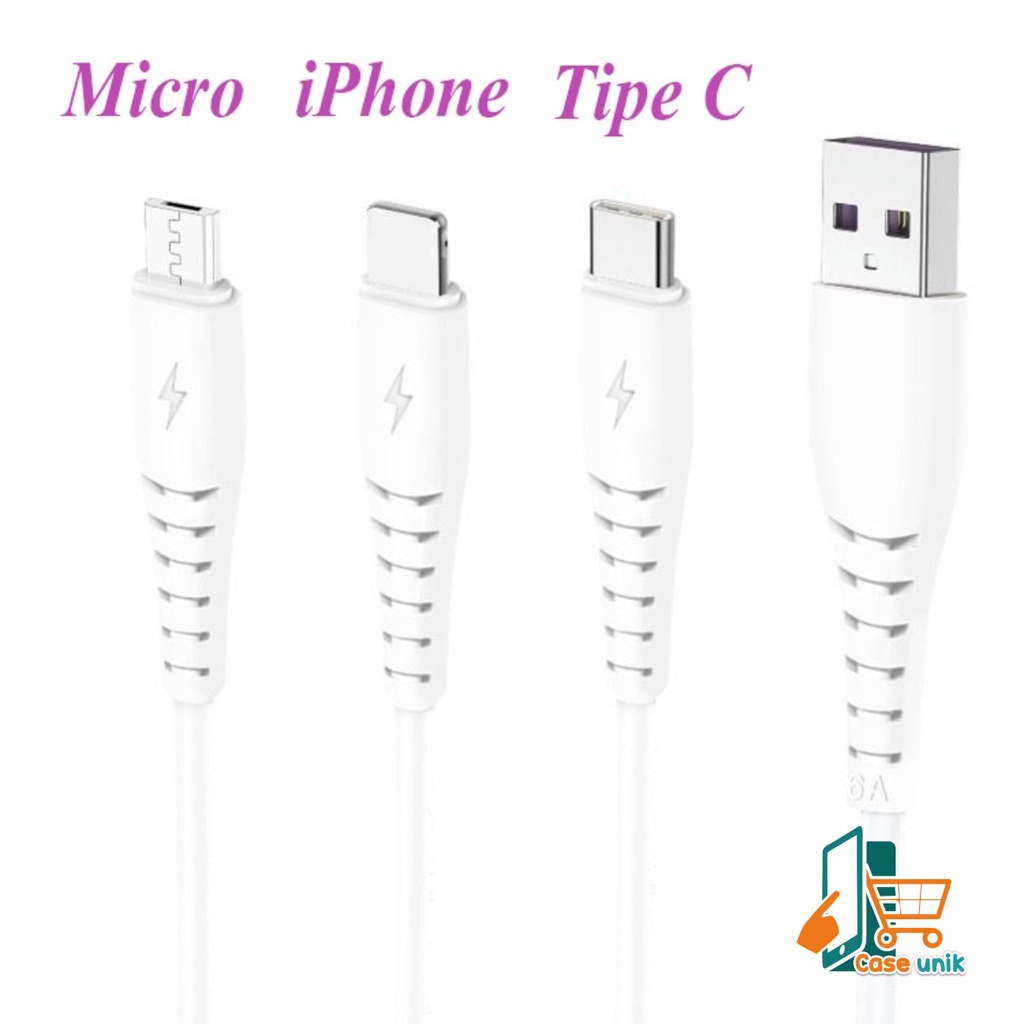 6A kabel cable data ORIGINAL DIINAMI micro usb fast Charging QC 3.0A pengisian cepat CS3299