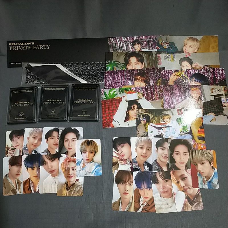 PENTAGON PRIVATE PARTY PPP MERCHANDISE 2022 TWILLY SCARF PHOTOCARD SET PC PHOTOSET POSTCARD JINHO HU