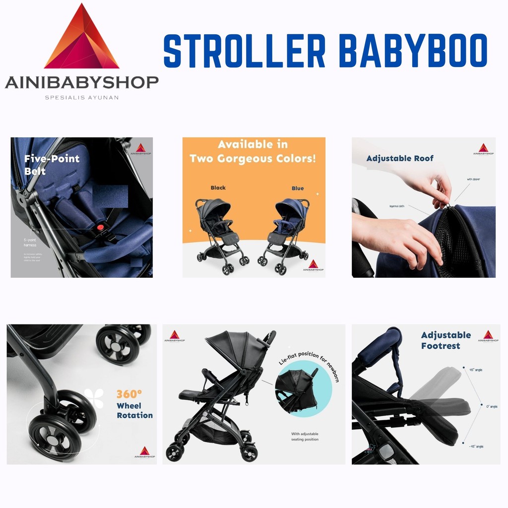 Stroller Baby Boo KOREA Kereta Dorong Bayi model Lipat Praktis Uk Kabin cocok Travelling Ringan Kuat