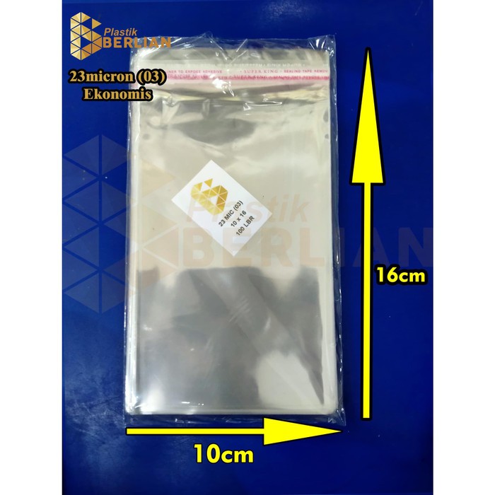 

10 x 16 cm Plastik OPP EKONOMIS 23micron (100 lbr) (lem/seal)