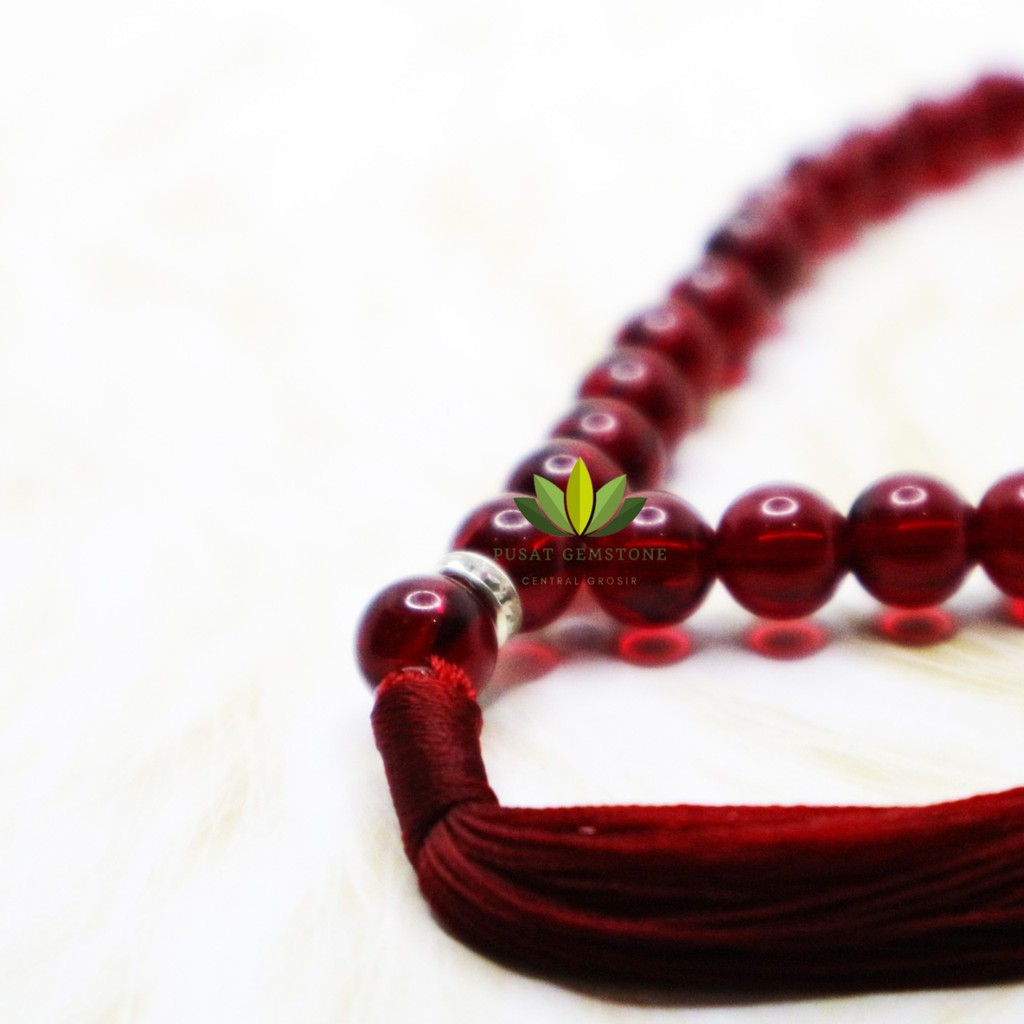 Tasbih Batu Merah Ruby 33 Butir Natural