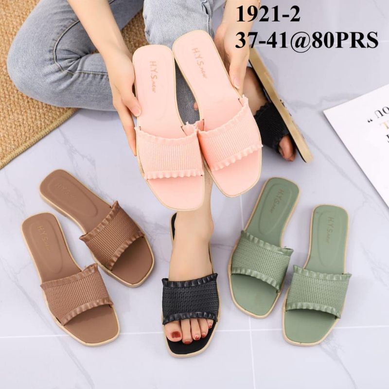 sandal hys new 1921 selop kerut sandal jelly wanita