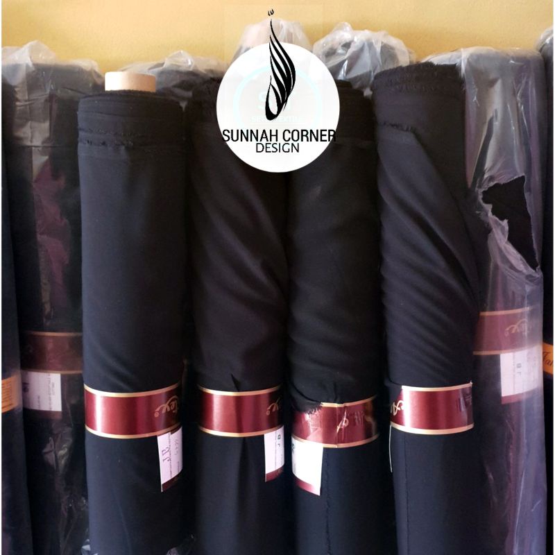 1 roll kain shifon silky Arab jetblack