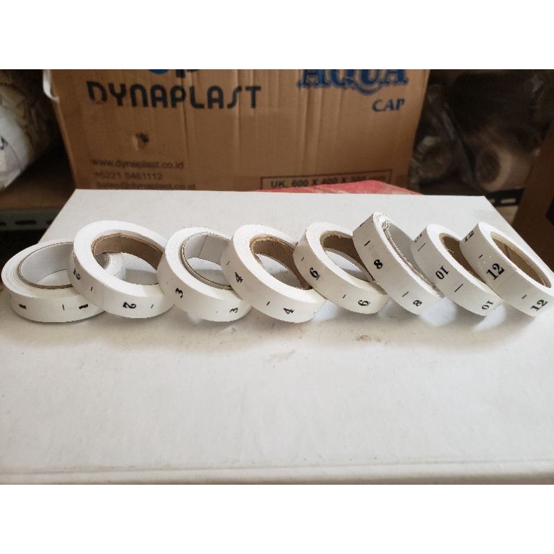 LABEL SIZE SABLON HURUF & ANGKA / LABEL UKURAN BAJU SABLON PER ROLL ISI 1GROSS