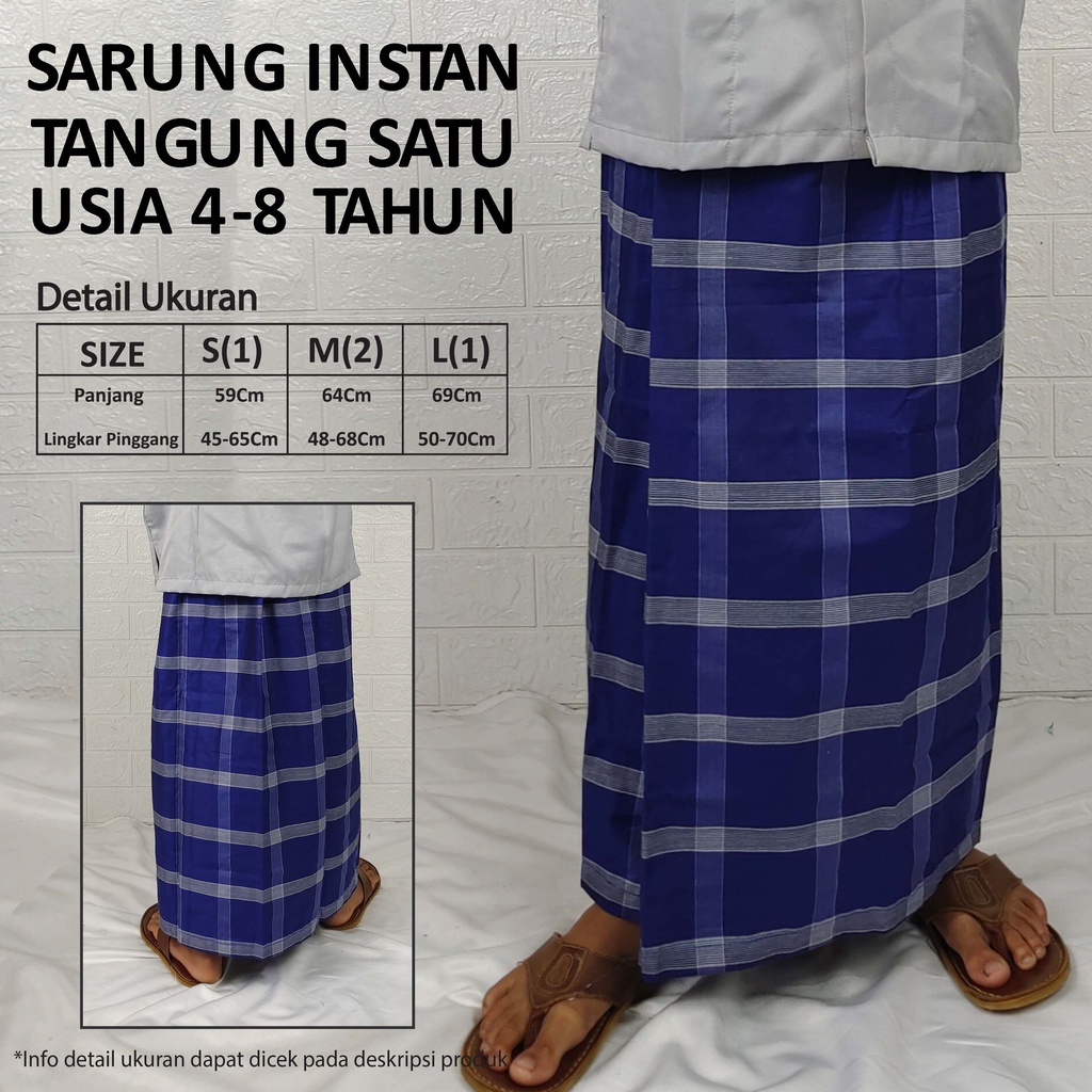 Grosir Sarung Anak Instan (SAROK) Polos/Garis Palembangan Usia Tanggung 4-12th Rp.20.000/pcs min20pcs