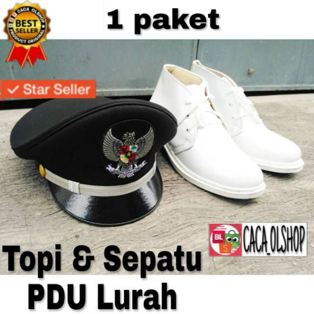 1 Set Topi Dan Sepatu PDU Lurah Kades