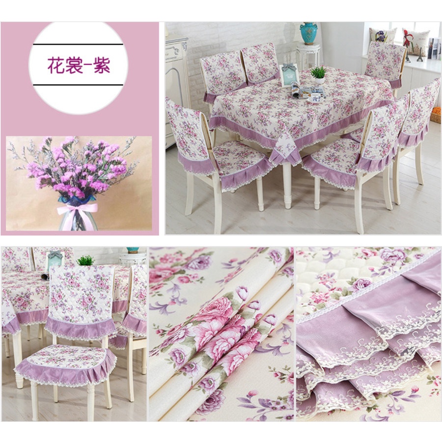 Taplak Meja Set 6 Sarung Kursi / Shabby Lace Table Cloth Chair Set 6