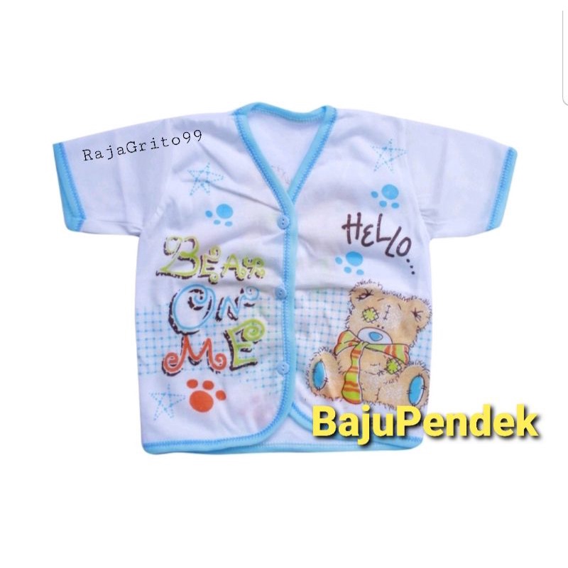 Baju Bayi Pendek KATUN TC / Baju Bayi Lengan Pendek Sablon - Print