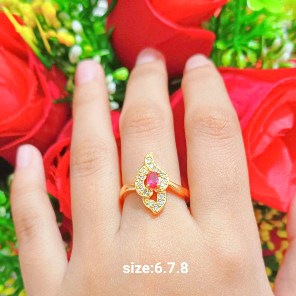 Cincin TITANIUM Dewasa permata zircon varian motif simple&amp;elegan,tidak karat COD