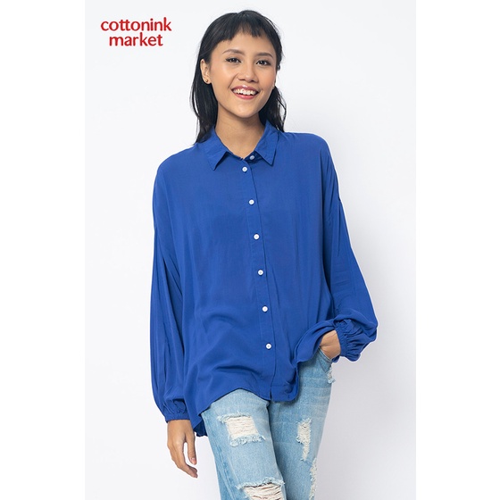 Cottonink - Kemeja Wanita Blue Ewing Biru