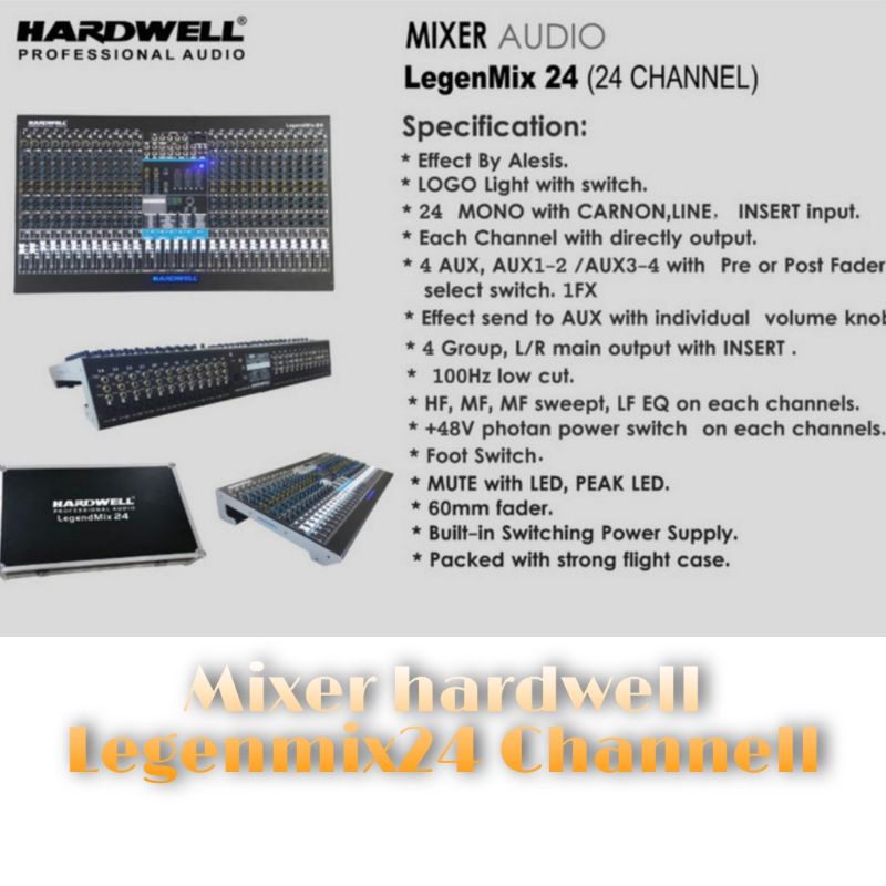 MIXER AUDIO HARDWELL LEGENMIX 24 CHANNEL ORIGNAL HARDWELL MIXER AUDIO SYSTEM