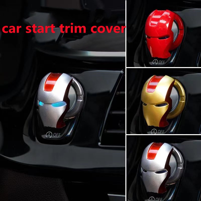 Cover Tombol start Satu Tombol Desain Iron Man Untuk Aksesoris Dekorasi Mobil