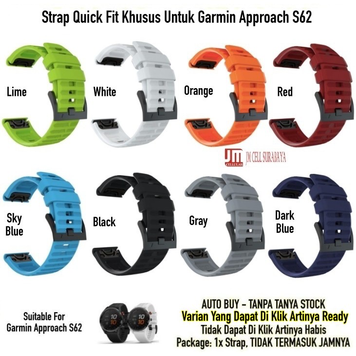 MF6P Strap Garmin Approach S62 - Tali Jam Rubber Silikon Quick Fit