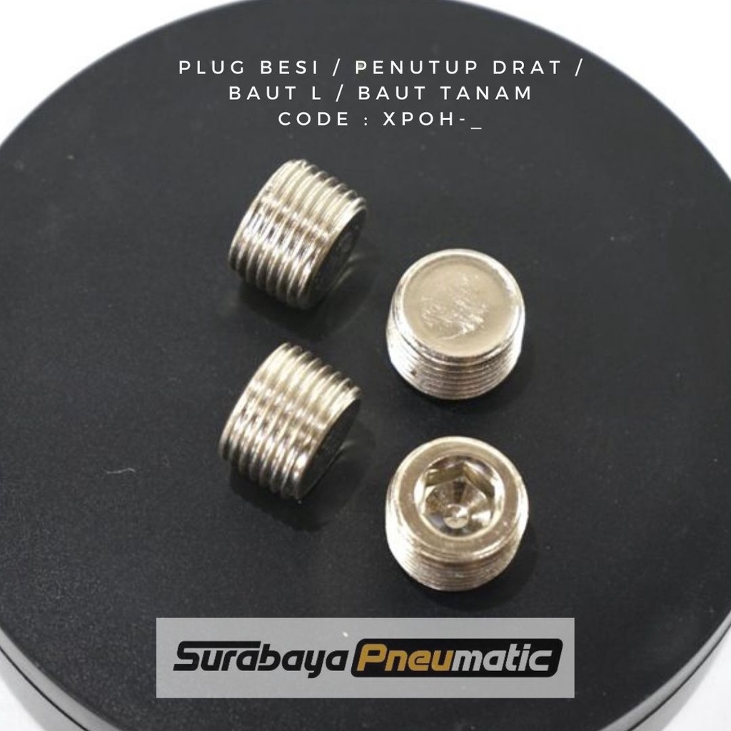 Plug Besi / Penutup Drat / Baut Tanam / L - XPOH-15 (Drat 1/2) (M20)