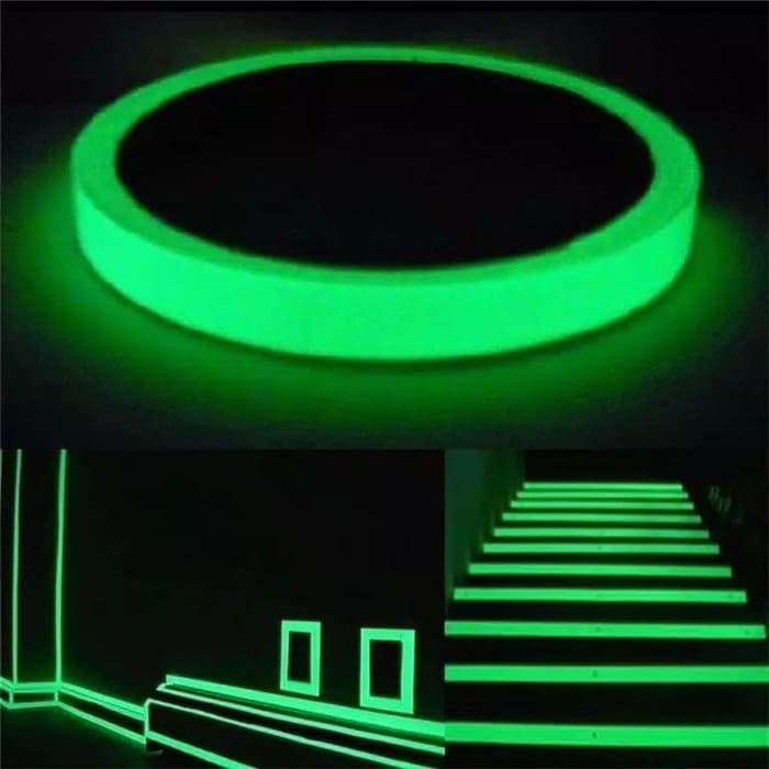 

Glow In The Dark Tape Selotip Lakban Fosfor Nyala Dalam Gelap Isolasi