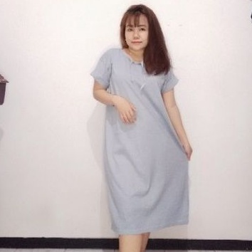 DRESS KAOS POLOS JUMBO LD 115-120 BAHAN ADEM