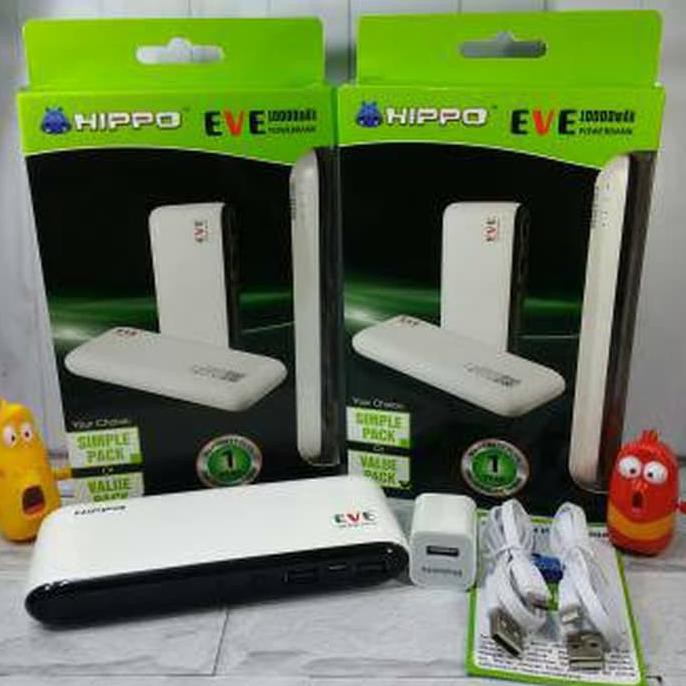 Powerbank Hippo Eve 10000mah Original Value Pack brijaya Store