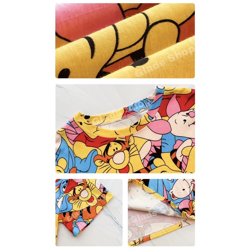 Ki122 • Kaos Oversize Import • Pooh n Friends • Atasan Bigsize Tshirt • Fashion Wanita