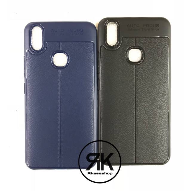 auto focus leather kulit jeruk texture Vivo V9 soft case cover