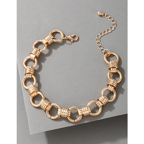 LRC Gelang Tangan Fashion Golden Thick Chain Ring Bracelet V81354