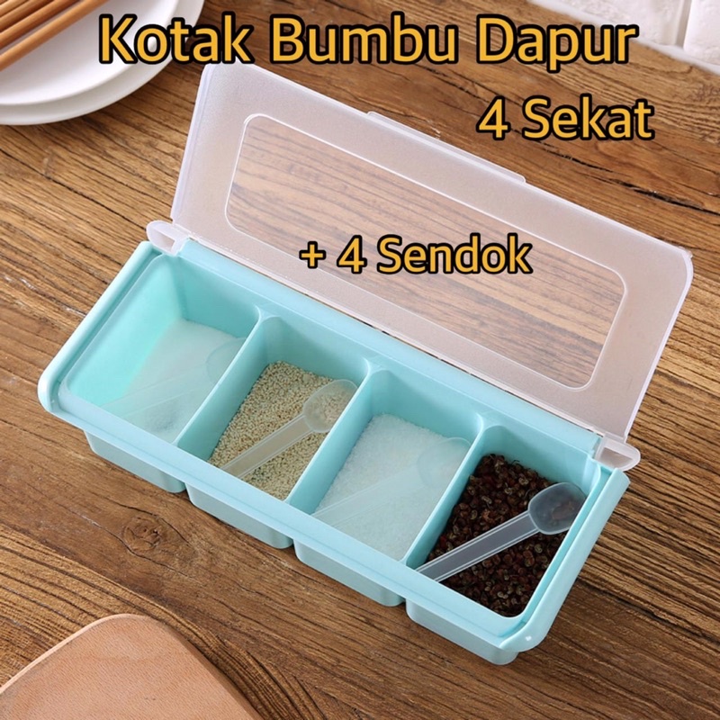 Kotak Tempat Bumbu Dapur 4 Sekat