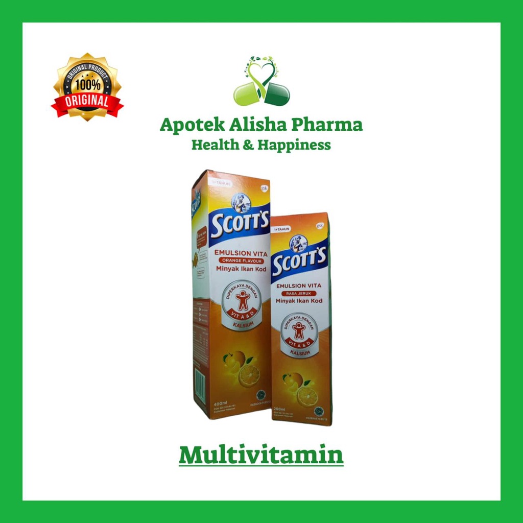 Scott Emulsion 400ml / Scott Emulsion Vita 200/400ml - Scot Emulsion Minyak Ikan Kod Syrup
