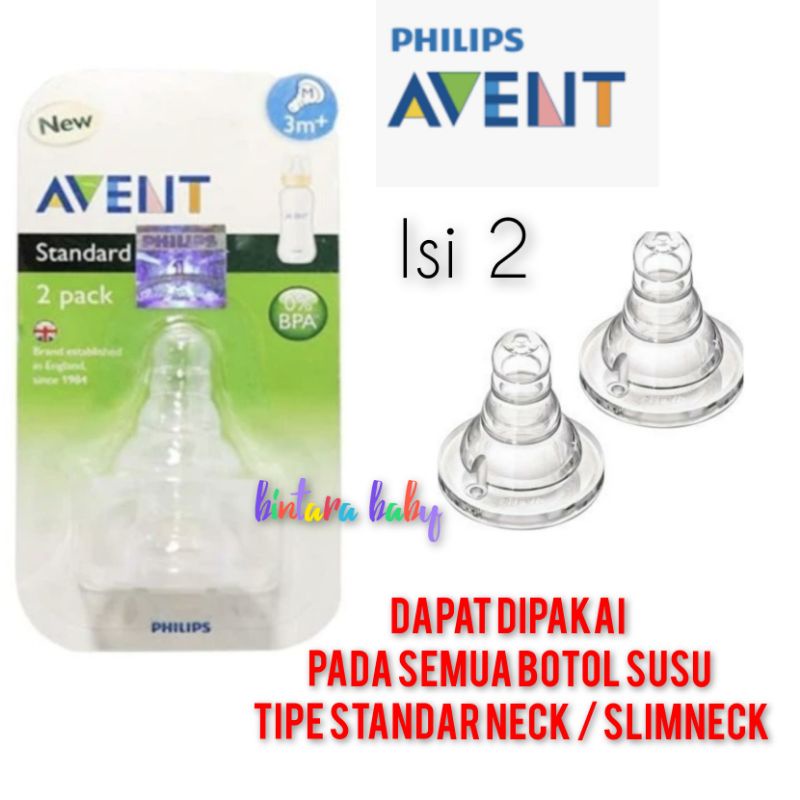 ORIGINAL Nipple Avent Standar Dot Untuk Botol Susu Avent slim neck newborn baby