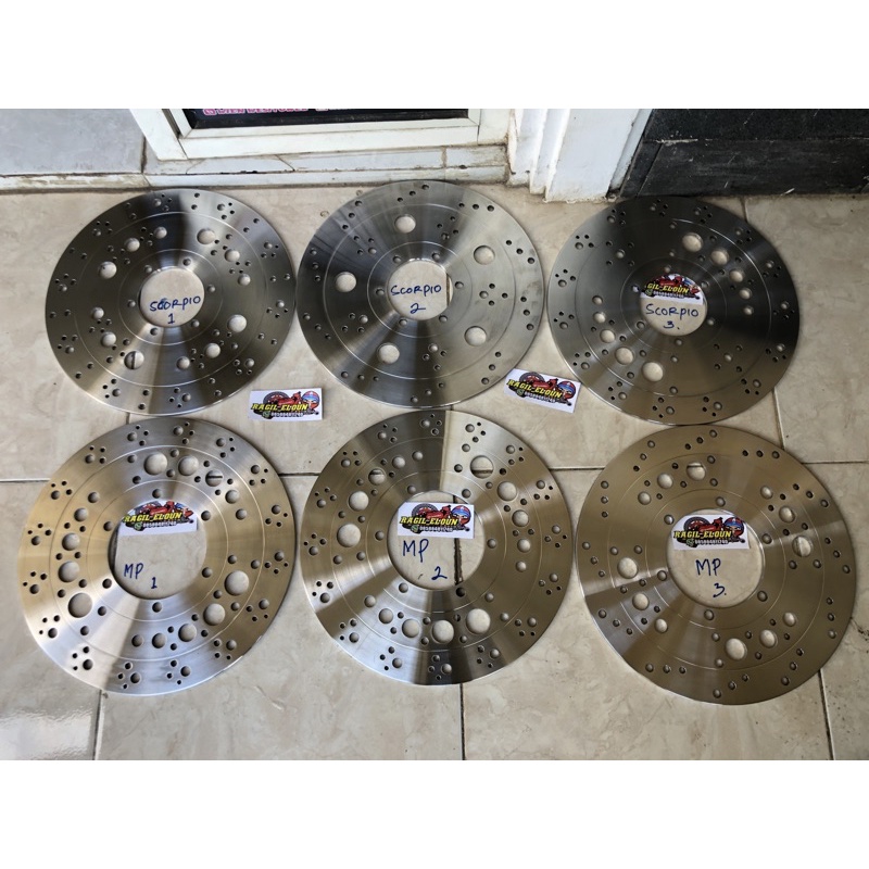 Piringan stenlis/kumis megapro tiger yamaha lubang 4 rcb brt scorpio lebar 320mm tebal 5mm