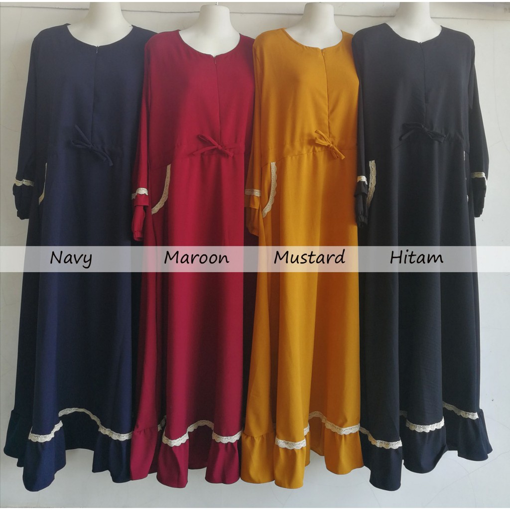 Gamis Heisya M, L, XL, Ity crepe Basic