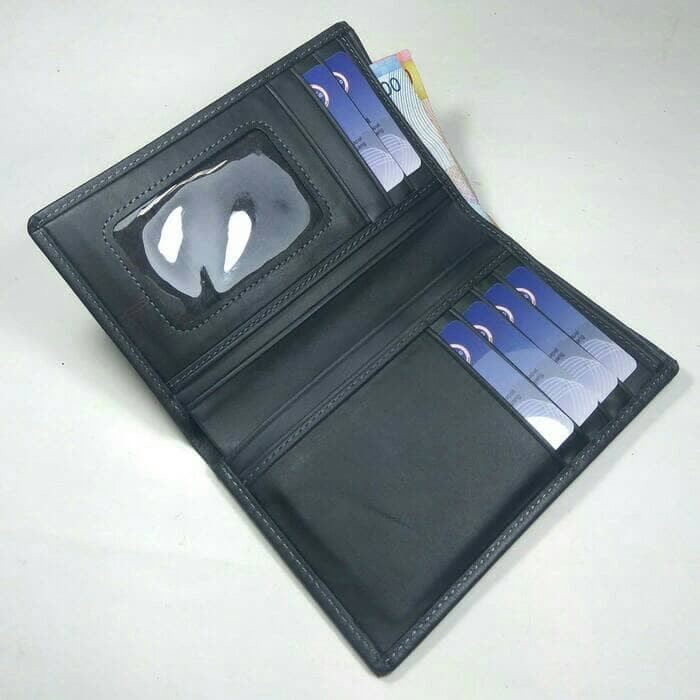 Dompet kulit asli model unisex medium 3/4 warna hitam leather wallet dompet wanita